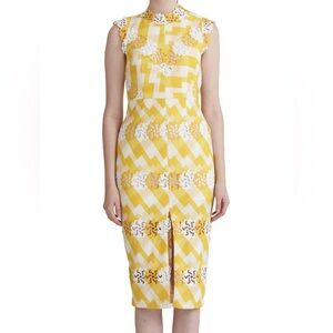 Aijek Arman Embroidered Shift Pencil Dress